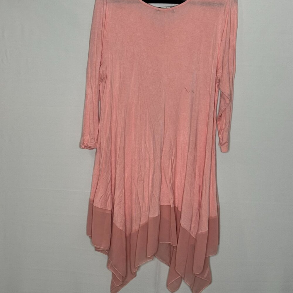 Amz Plus Womens Plus Size Long Shirt 3/4 Sleeve Fall Tops Warm Loose Tunic Midi View 3